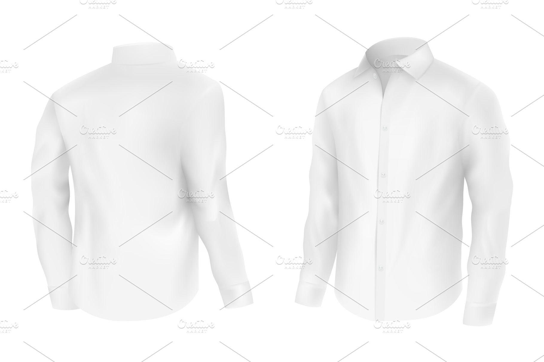 Classic white shirt with long sleeve | Work Illustrations ~ Creative Market