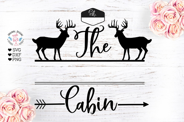 Cabin Family Name Sign Cut File Pre Designed Photoshop Graphics Creative Market