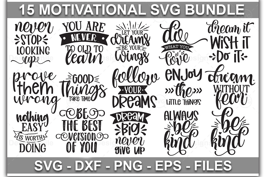 Download Inspirational Quotes Svg Bundle Pre Designed Illustrator Graphics Creative Market