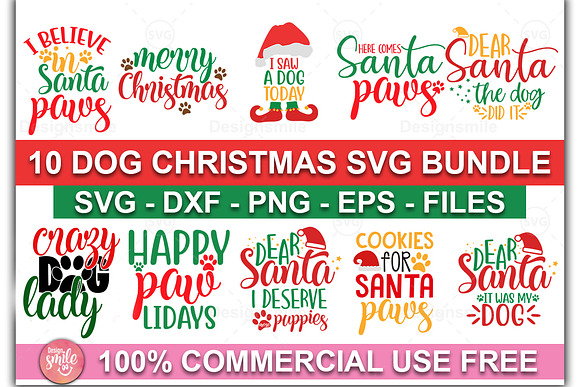 Download Dog Christmas Svg Bundle Pre Designed Illustrator Graphics Creative Market