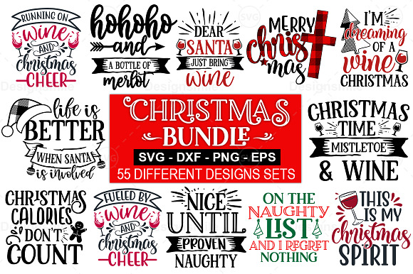 Download 55 Christmas Svg Bundle Pre Designed Illustrator Graphics Creative Market