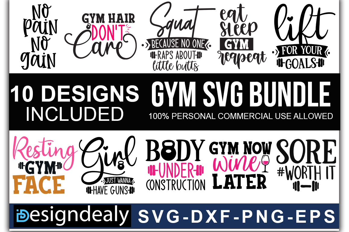 Gym Quotes Svg Bundle Pre Designed Illustrator Graphics Creative Market