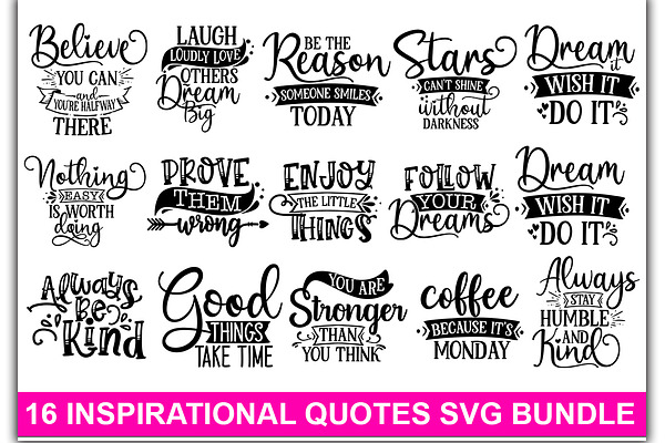 Inspirational Svg Bundle Pre Designed Illustrator Graphics Creative Market