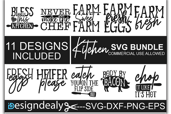 Download Kitchen Quote Svg Bundle Pre Designed Illustrator Graphics Creative Market 3D SVG Files Ideas | SVG, Paper Crafts, SVG File