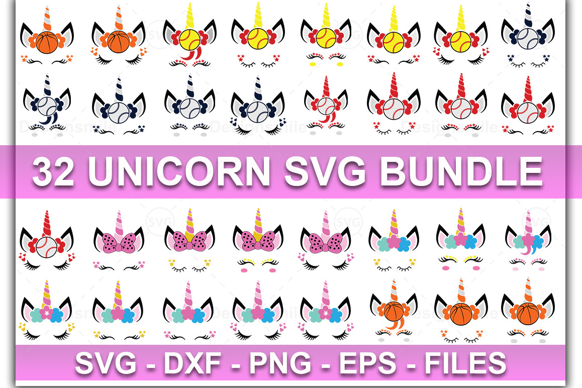 Download Unicorn Svg Bundle Pre Designed Illustrator Graphics Creative Market 3D SVG Files Ideas | SVG, Paper Crafts, SVG File