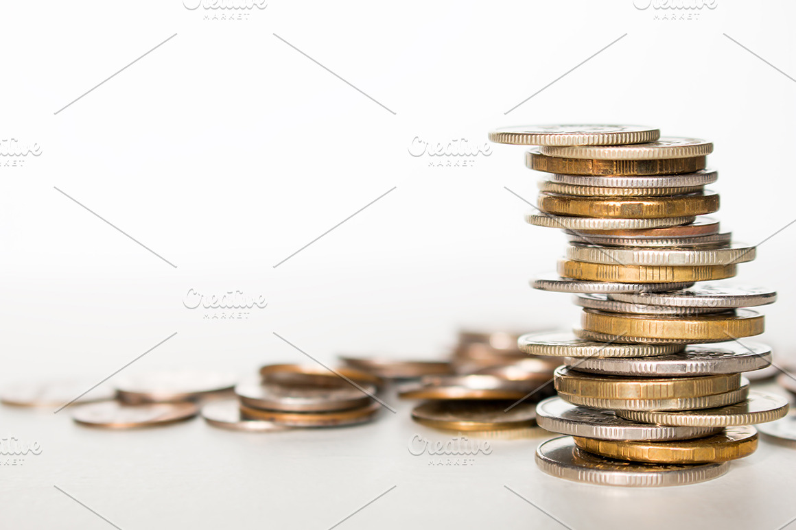 Download Stack Of Coins Mockup High Quality Business Images Creative Market