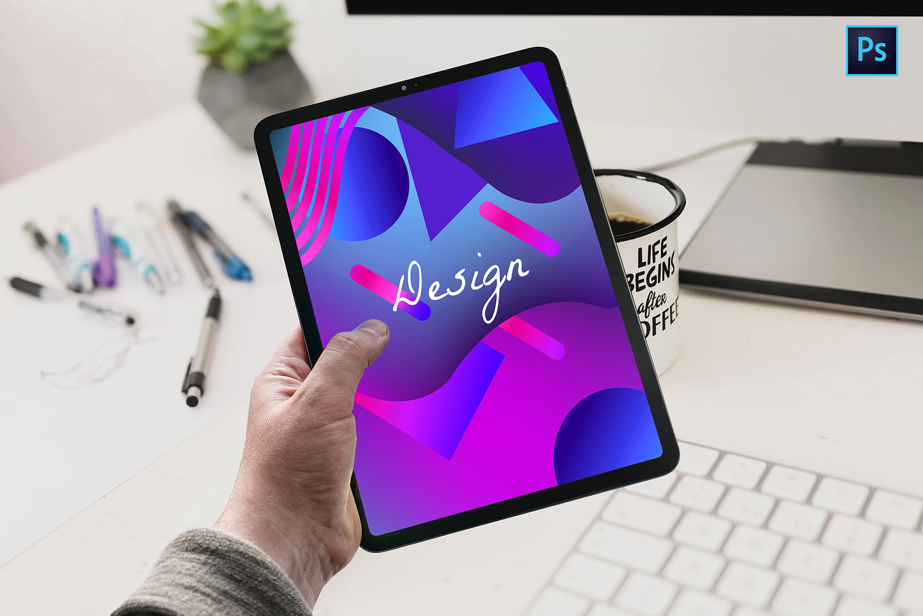 Download Tablet Mockup Creative Photoshop Templates Creative Market