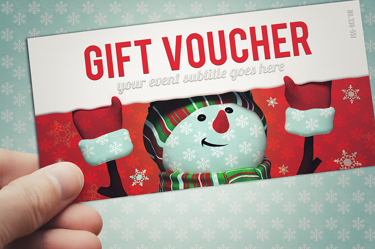 CHRISTMAS gift voucher Card Templates Creative Market