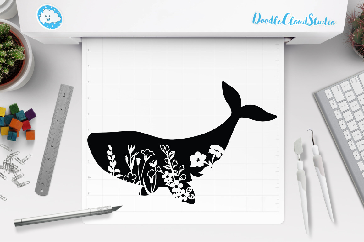 Download Floral Whale Svg Whale Clipart Pre Designed Photoshop Graphics Creative Market