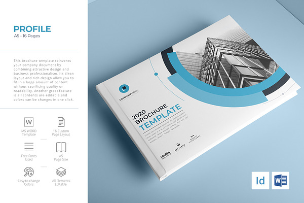 Download A5 Landscape Company Profile Creative Indesign Templates Creative Market