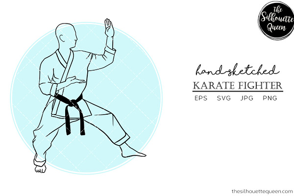 Download Hand Drawn Male Karate Fighter Pre Designed Illustrator Graphics Creative Market