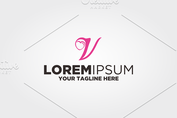 Premium Vector  Letter v heart logo template with business card