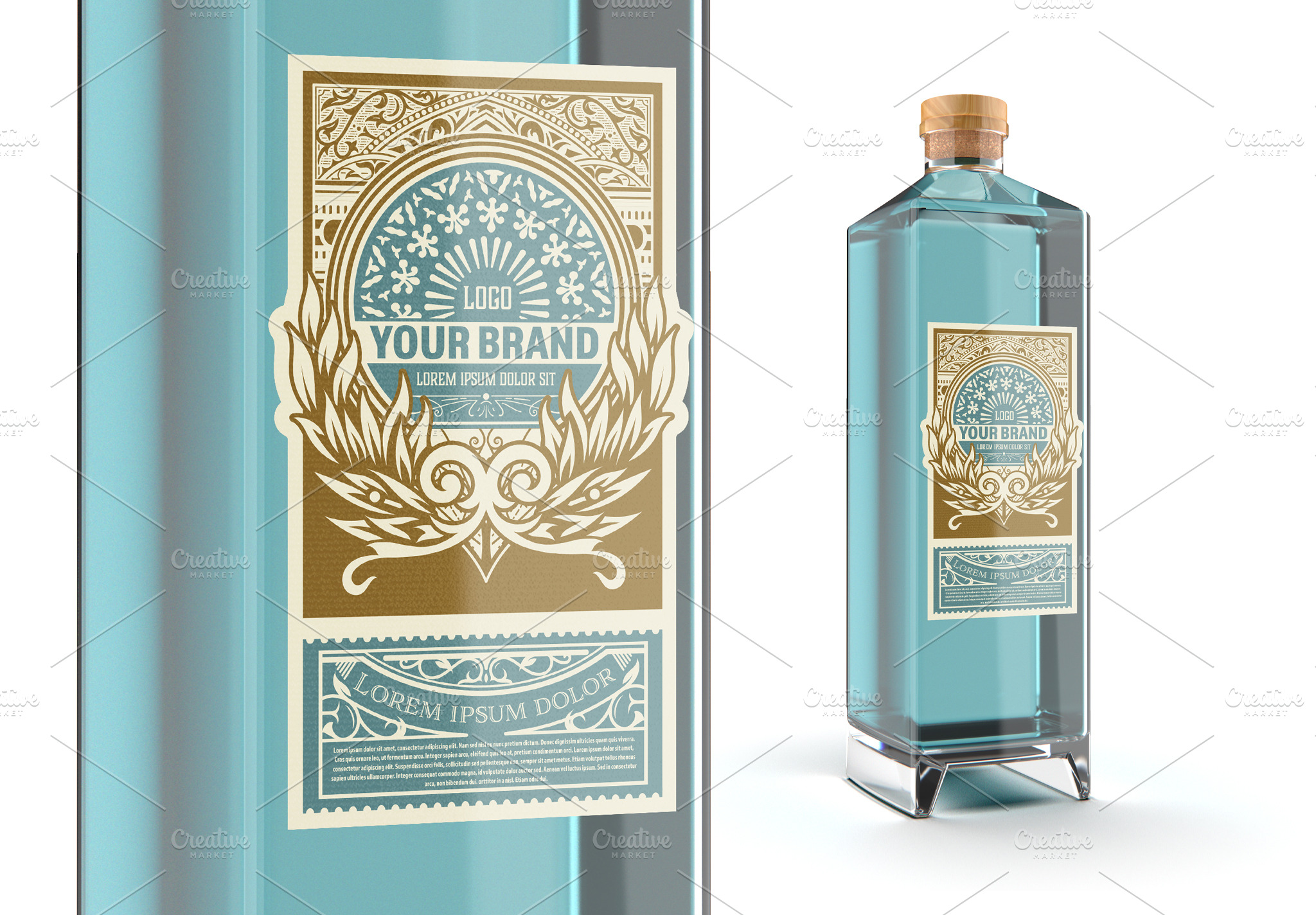 Vintage Liquor Bottle Packaging Flyer Templates Creative Market