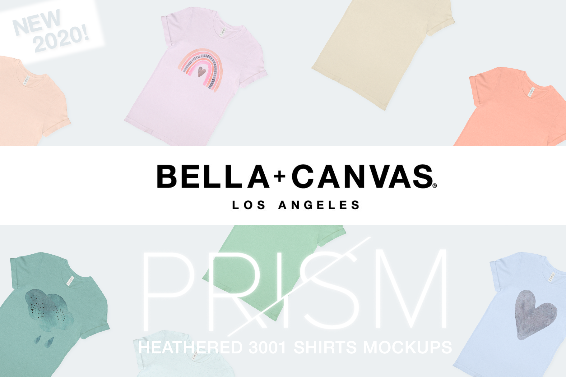 Download Bella Canvas 3001 Prism Heather Tees Creative Illustrator Templates Creative Market