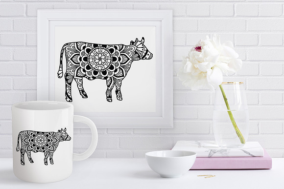 Download Cow Mandala Svg Cow Clipart Pre Designed Photoshop Graphics Creative Market