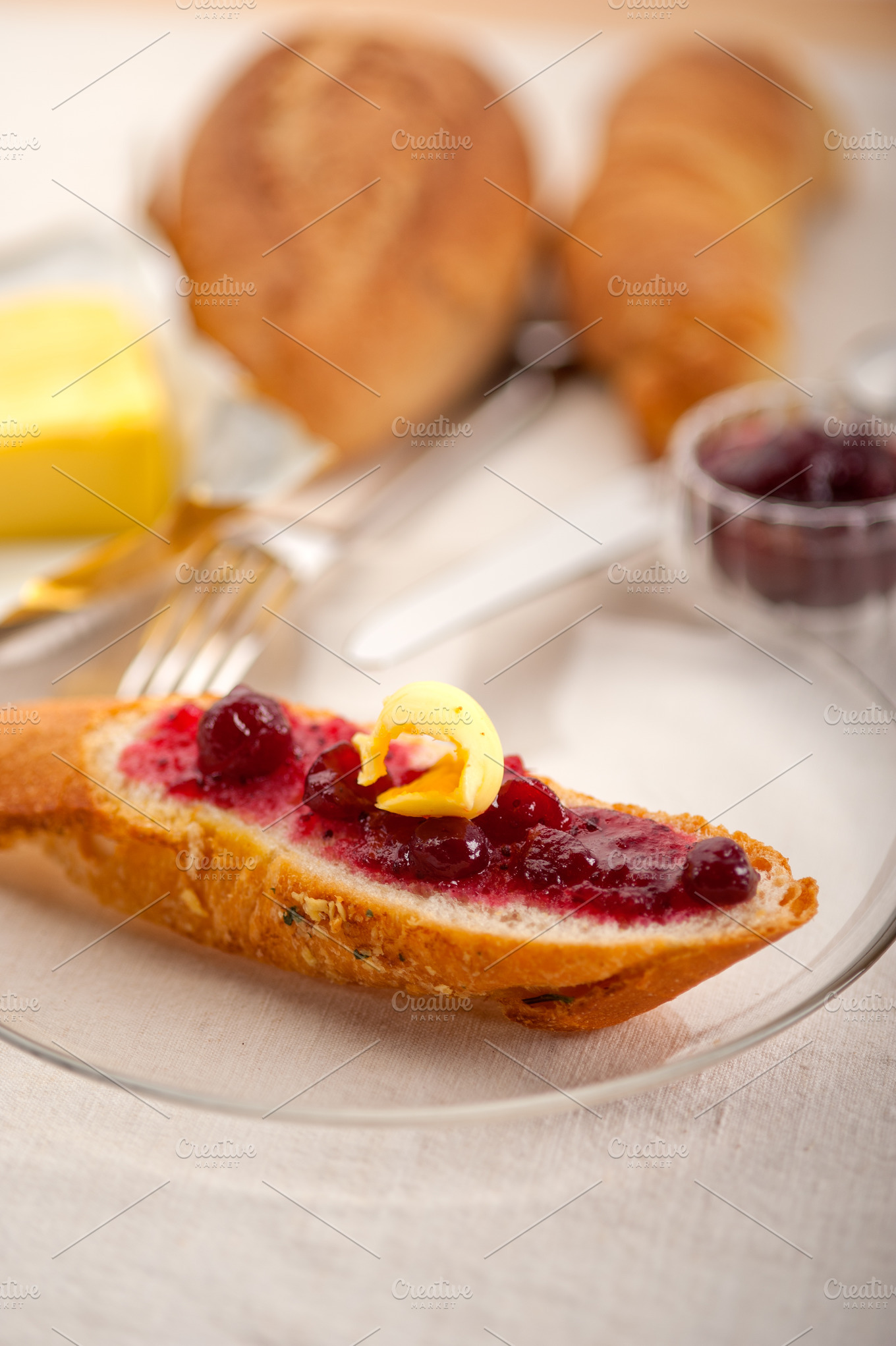 Breakfast Bread Butter And Jam 45 Featuring Bake Bakery And Bread High Quality Food Images Creative Market