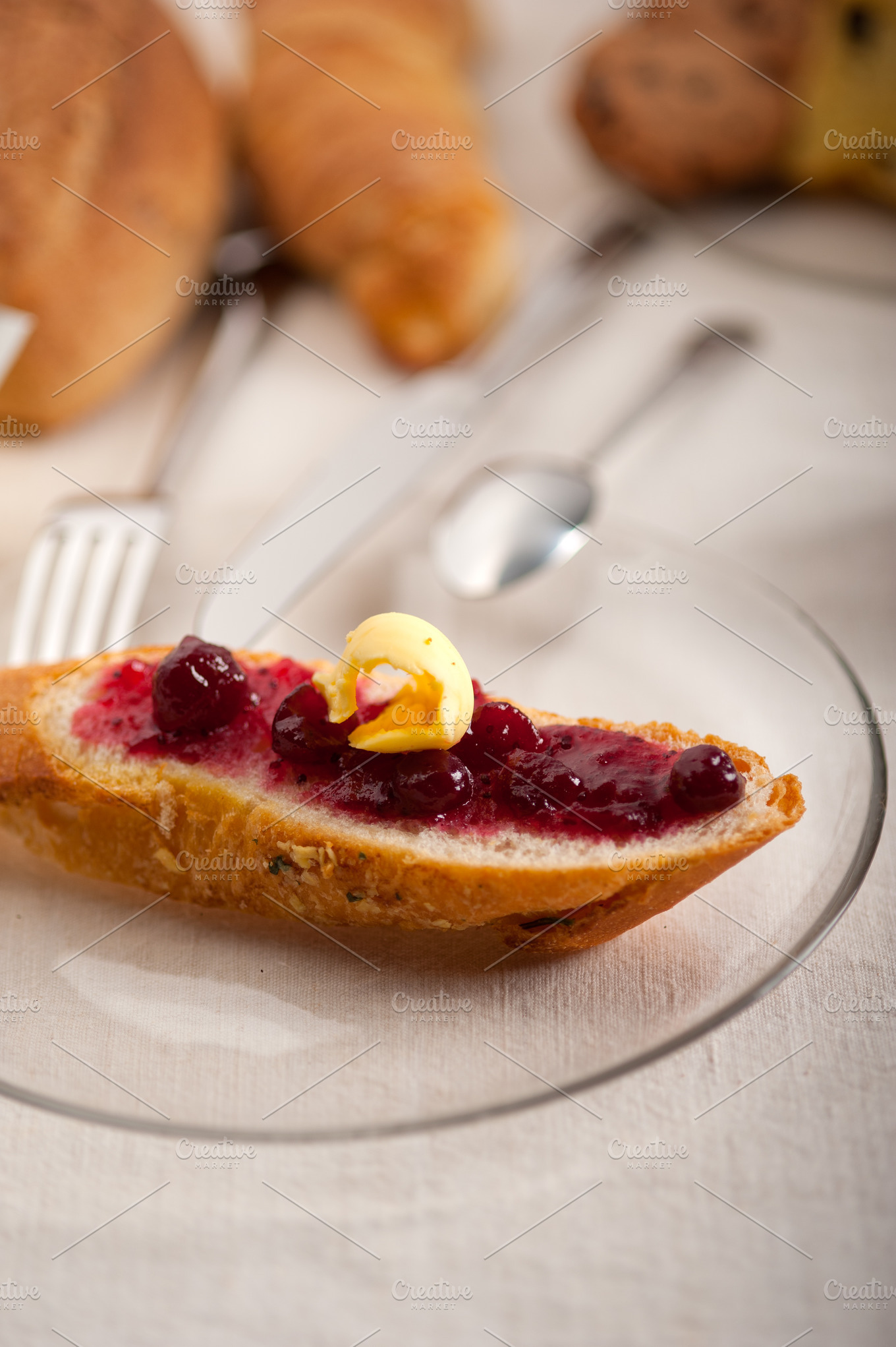 Breakfast Bread Butter And Jam 30 Featuring Bake Bakery And Bread High Quality Food Images Creative Market