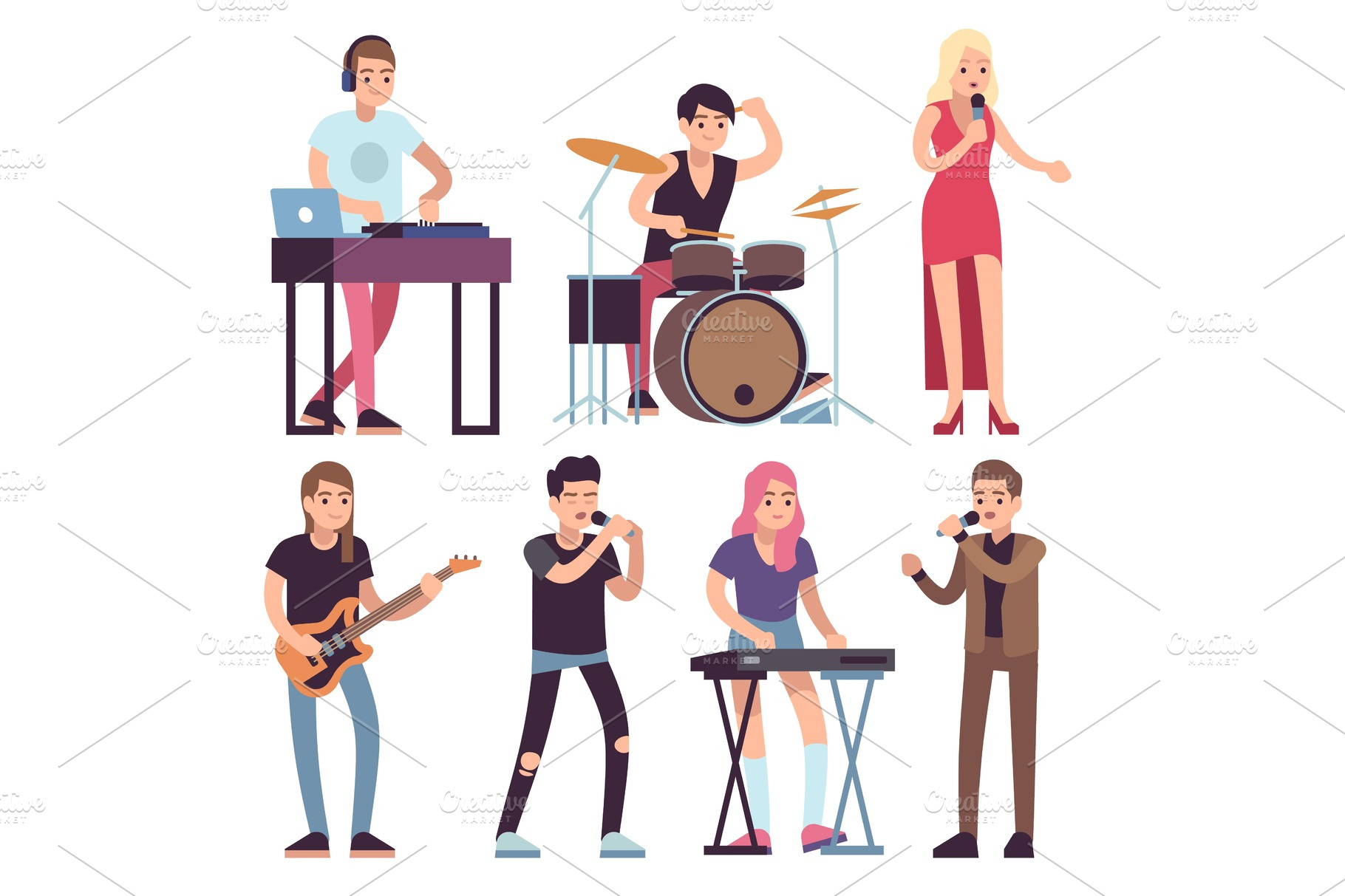 musicians-rock-and-pop-musicians-people-illustrations-creative-market