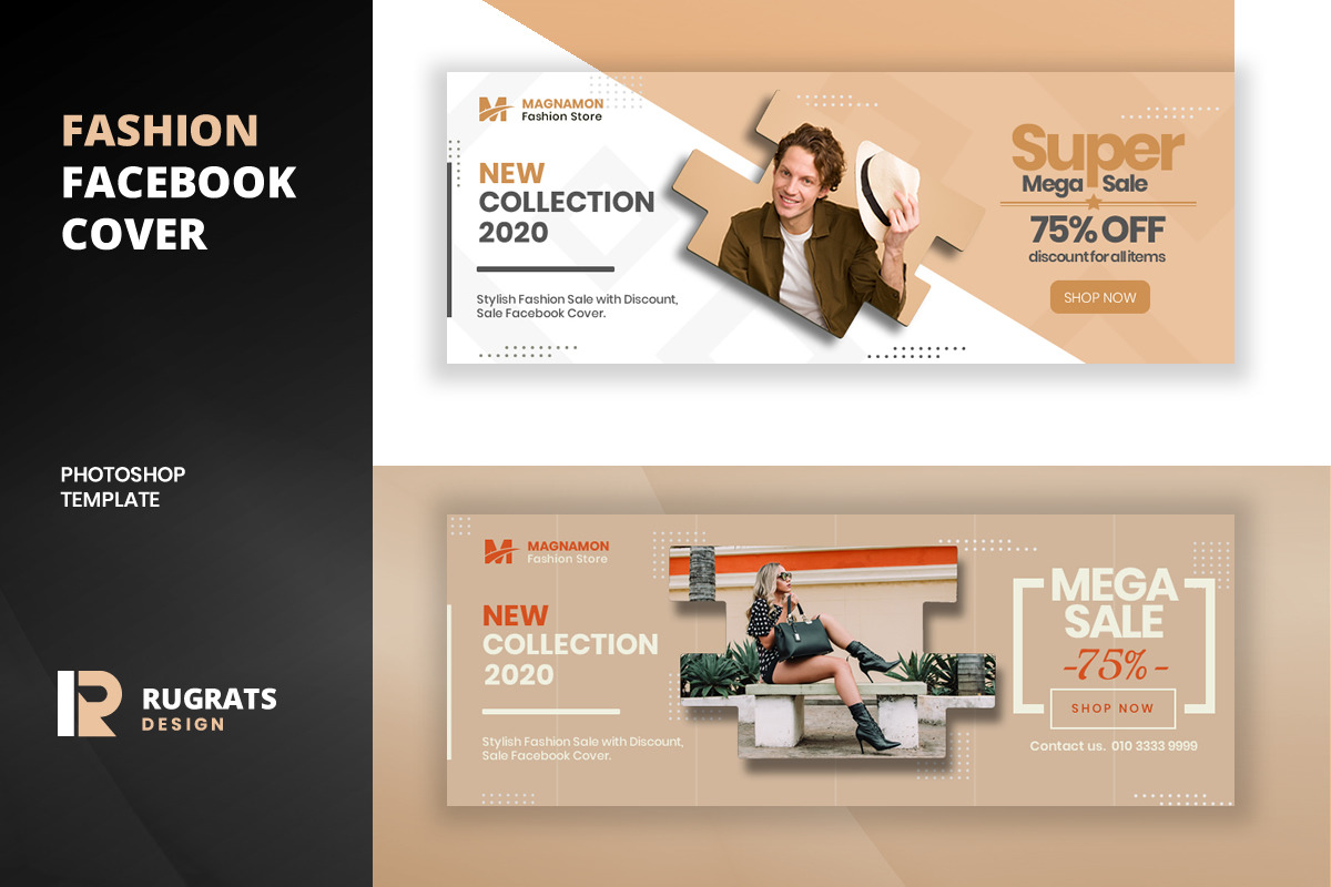 Fashion R2 Facebook Cover Template Creative Photoshop Templates Creative Market