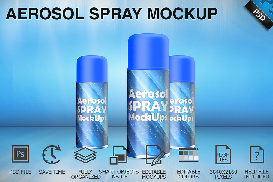 Download Aerosol Spray Mockup 10 | Creative Photoshop Templates ~ Creative Market