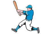 Baseball Player Batter Swinging Bat | Illustrator Graphics ~ Creative ...