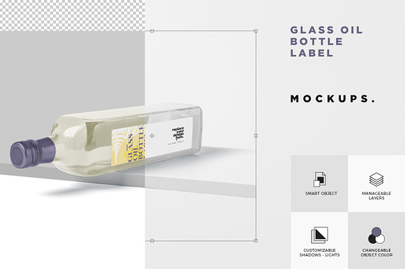 Download Rectangular Glass Oil Bottle Mockups Creative Photoshop Templates Creative Market