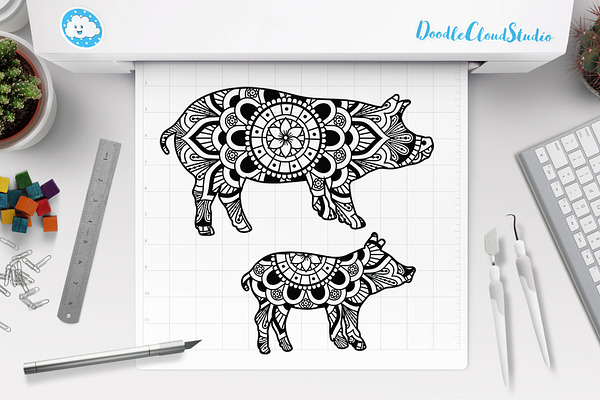 Download Pig Mandala Svg Piglet Mandala Svg Pre Designed Photoshop Graphics Creative Market PSD Mockup Templates