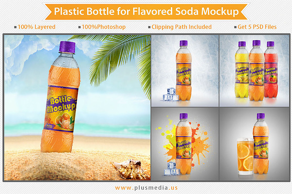 Download Plastic Bottle Mockup Creative Photoshop Templates Creative Market PSD Mockup Templates