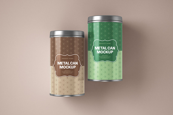 Download Glossy Round Tin Can Box Mockup Set Creative Photoshop Templates Creative Market