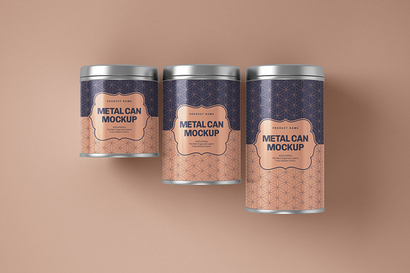 Download Glossy Round Tin Can Box Mockup Set Creative Photoshop Templates Creative Market