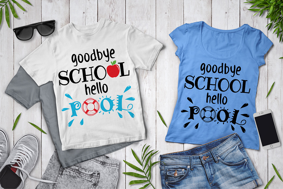 Download Goodbye Pool Hello School Svg Pre Designed Photoshop Graphics Creative Market