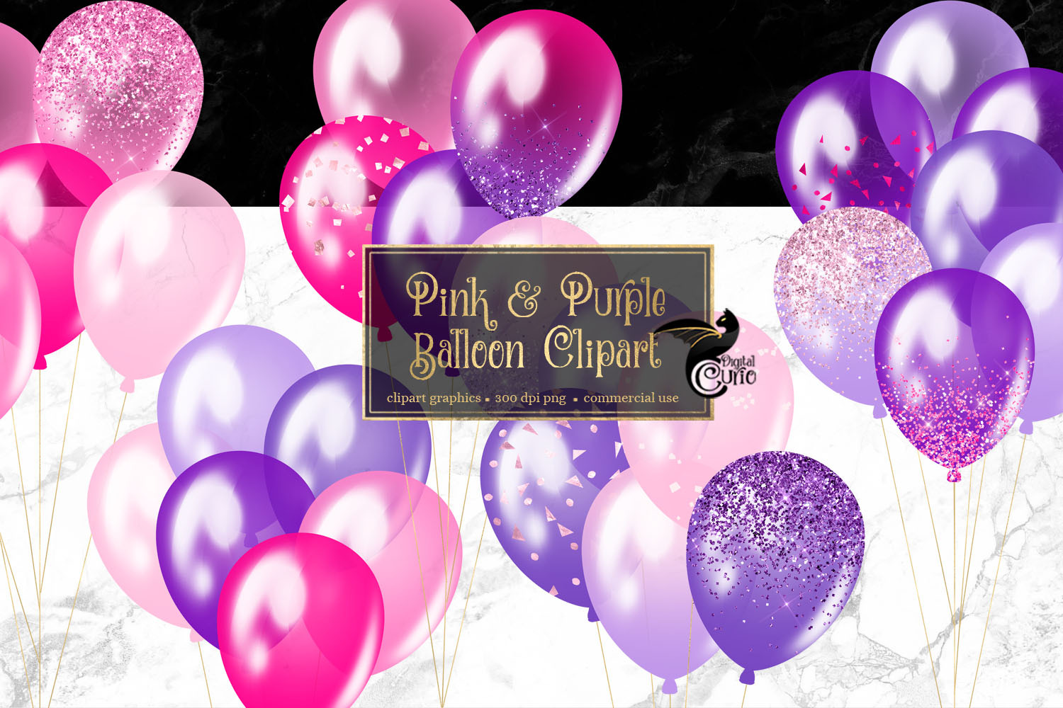 Download Pink And Purple Balloons Clipart Pre Designed Photoshop Graphics Creative Market