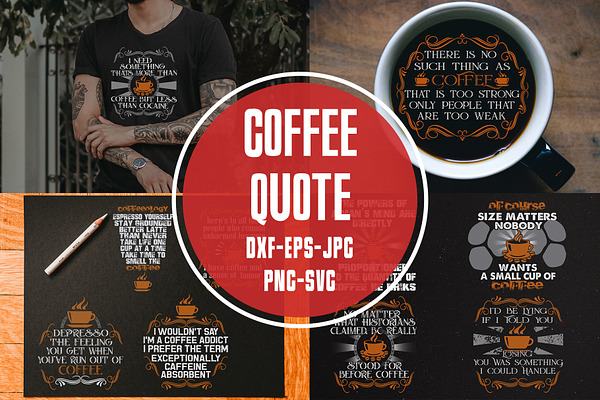 Download Coffee Quotes Svg Cricut Vol2 Pre Designed Photoshop Graphics Creative Market SVG, PNG, EPS, DXF File