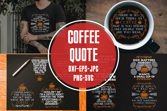 Download Coffee Quotes Svg Cricut Vol2 Pre Designed Photoshop Graphics Creative Market