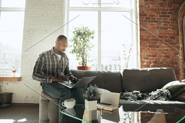 Africanamerican Man Freelancer Dur Stock Photo Containing Business And High Quality People Images Creative Market