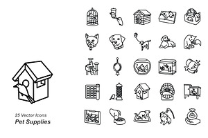 Pet supplies vector icons | Pre-Designed Photoshop Graphics ~ Creative