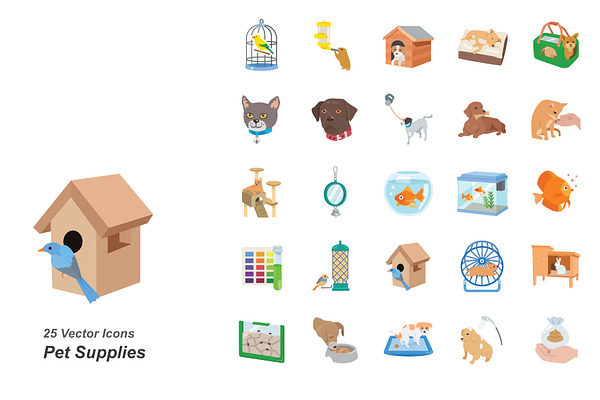 Pet supplies vector icons | Pre-Designed Photoshop Graphics ~ Creative