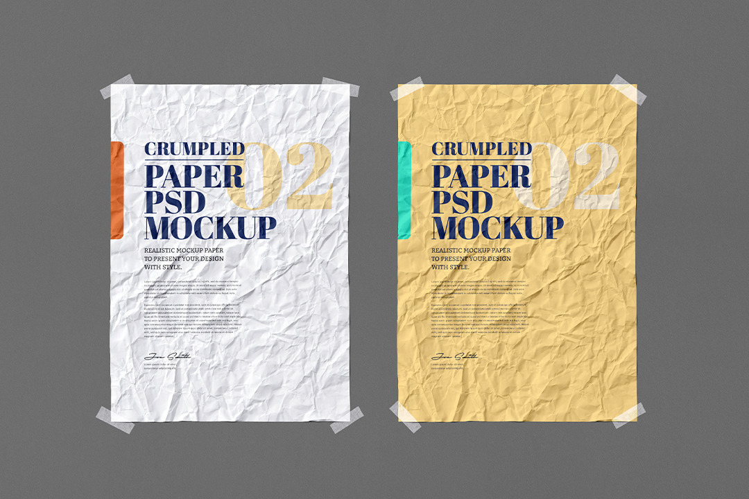 Crumpled Paper Mockup | Product Mockups ~ Creative Market