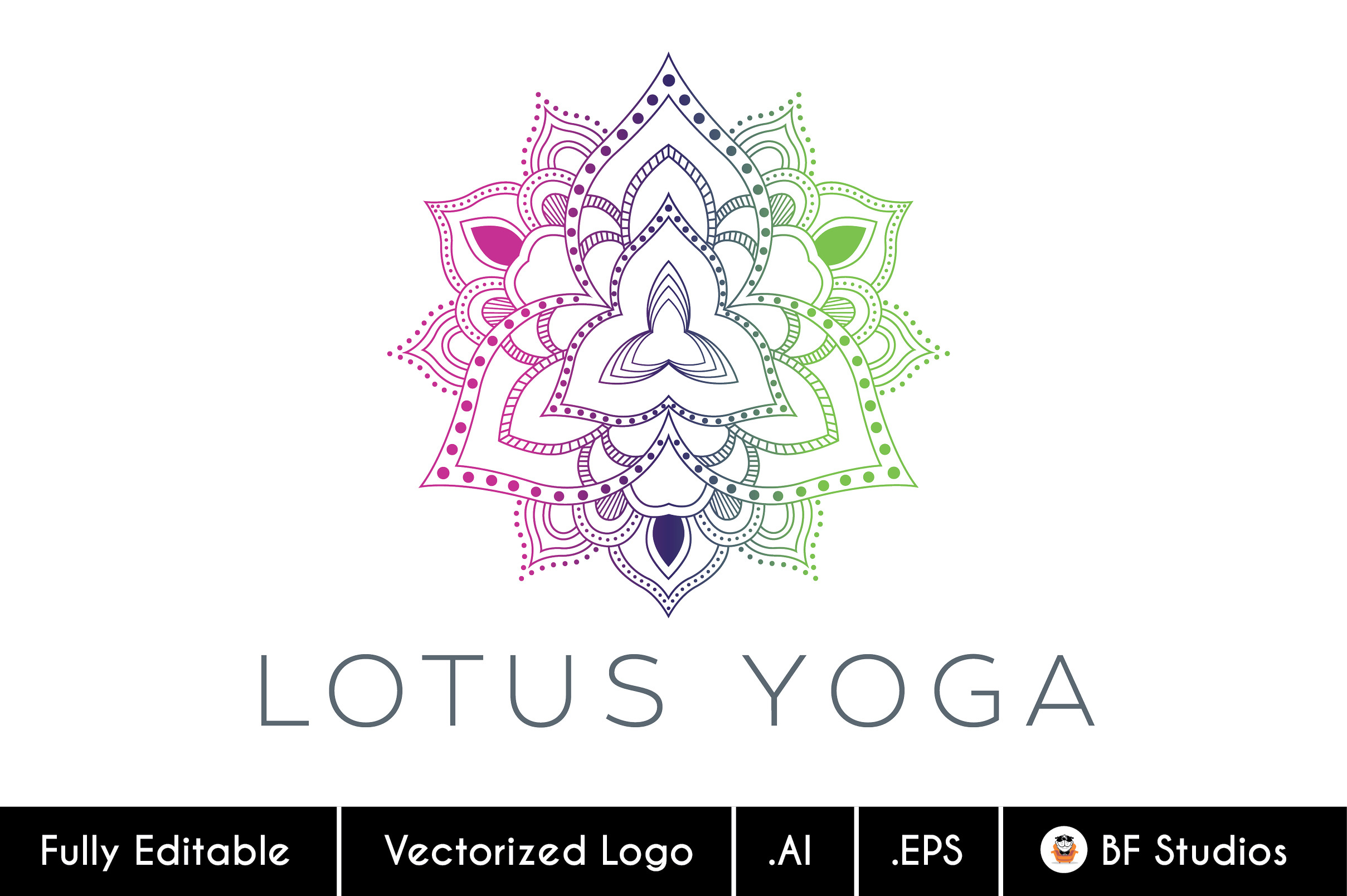 Lotus Yoga Reiki Healing Logo 2 Creative Illustrator Templates Creative Market