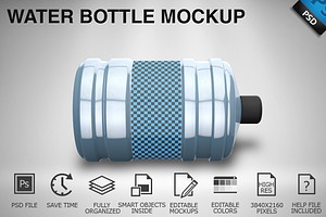 Download Embossed Glass Water Bottle Mockup | Pre-Designed Photoshop Graphics ~ Creative Market