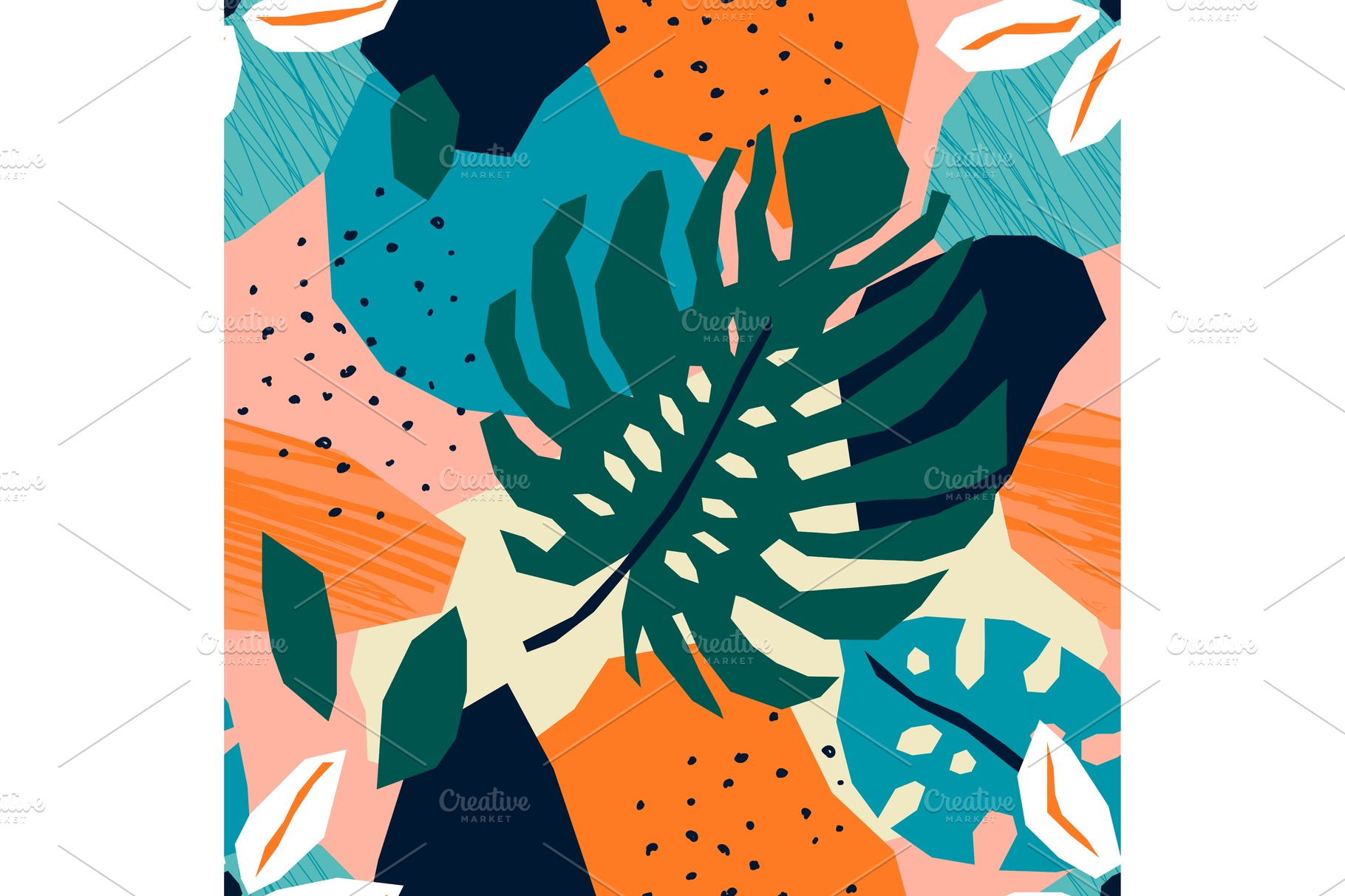 Trendy tropical paper cut collage | Texture Illustrations ~ Creative Market