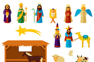 Christmas Nativity Clipart &amp; Vectors | Pre-Designed Illustrator