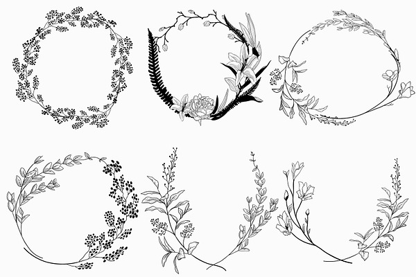 Download Geometric Vector Floral Wreaths Pre Designed Photoshop Graphics Creative Market