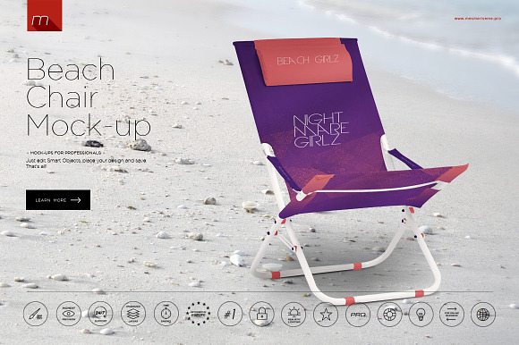 Beach Chair Mock Up Creative Photoshop Templates Creative Market