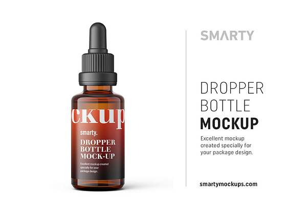 Download Amber dropper bottle mockup 30ml | Creative Photoshop Templates ~ Creative Market