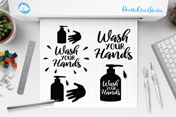 Wash Your Hands Svg Cut Files Pre Designed Photoshop Graphics Creative Market