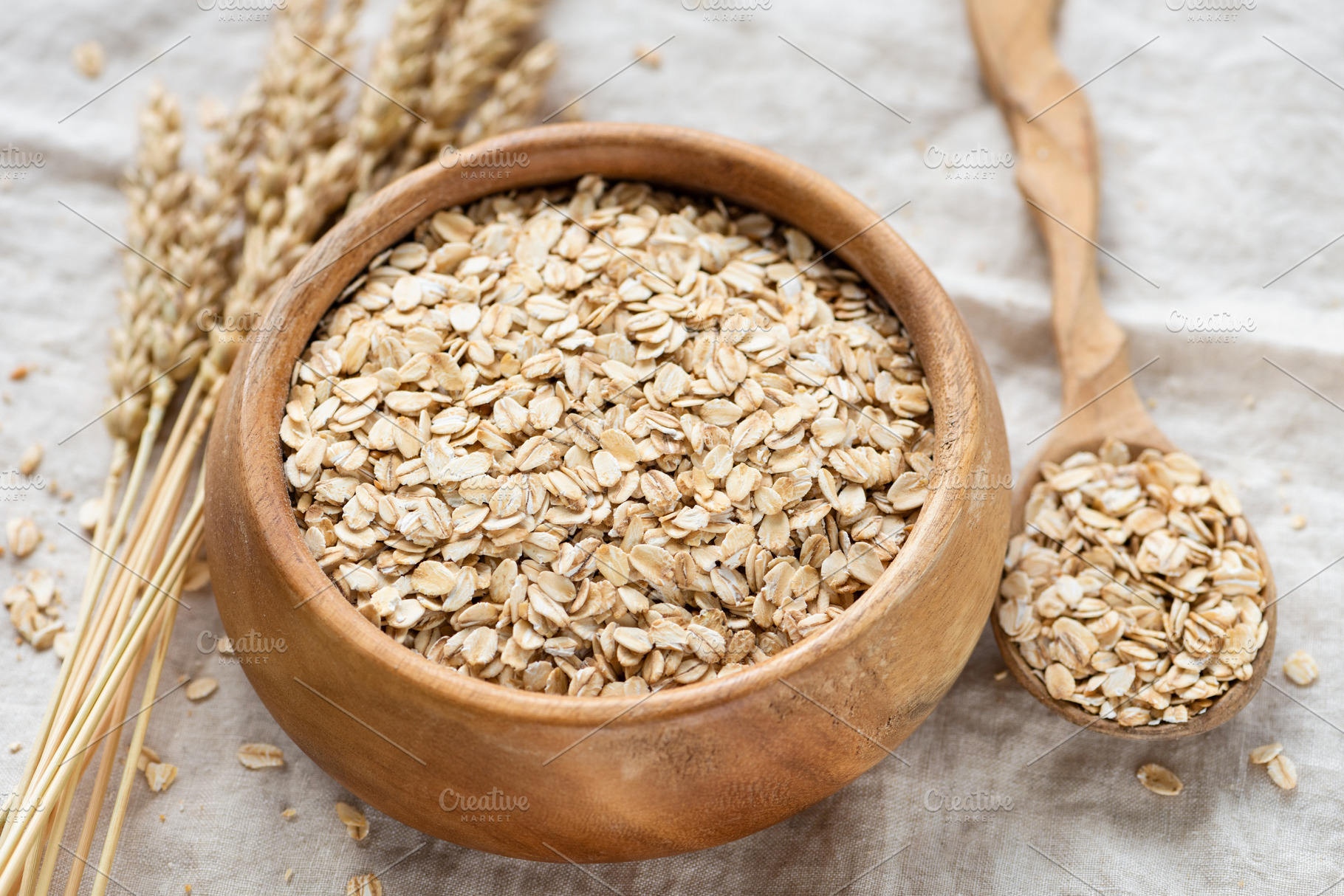 Rolled oats in wooden bowl containing oat, oatmeal, and cereal | Food ...