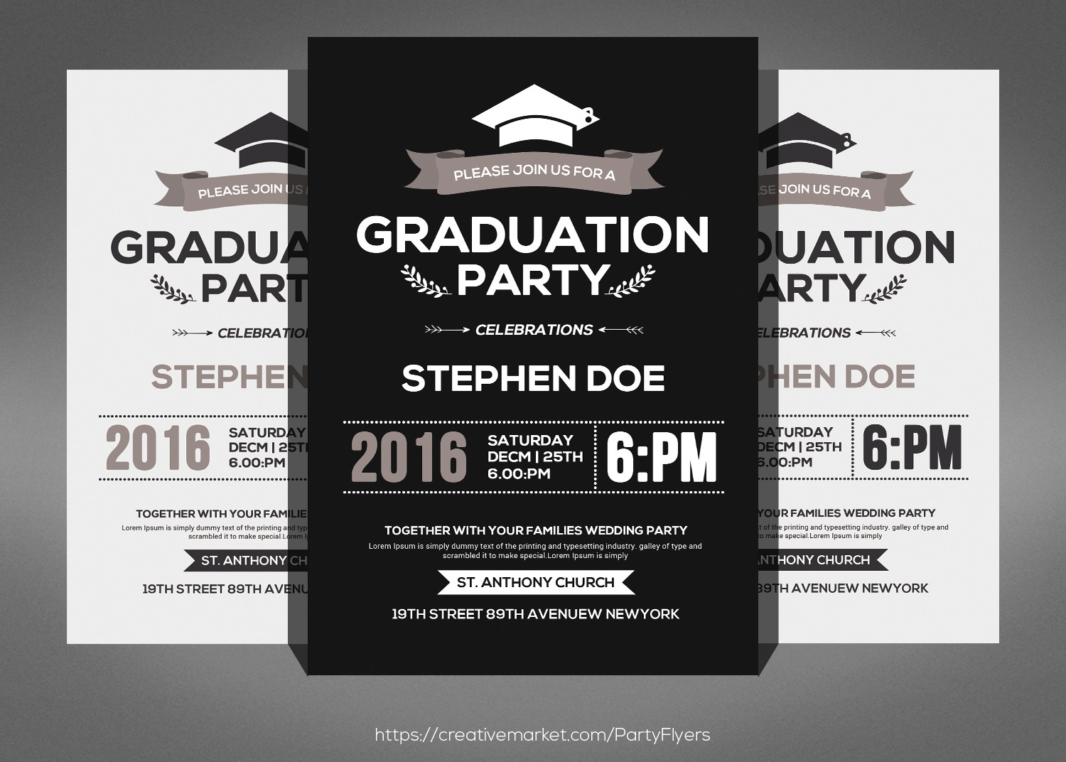 Graduation Party Flyer & invitation | Flyer Templates ~ Creative Market