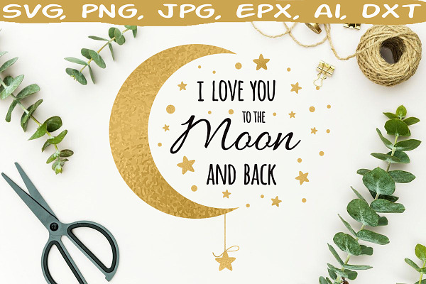 Banner With Love Quote Golden Moon Creative Illustrator Templates Creative Market