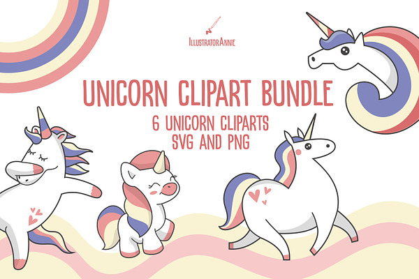 Download Unicorn Clipart Bundle Pre Designed Illustrator Graphics Creative Market PSD Mockup Templates